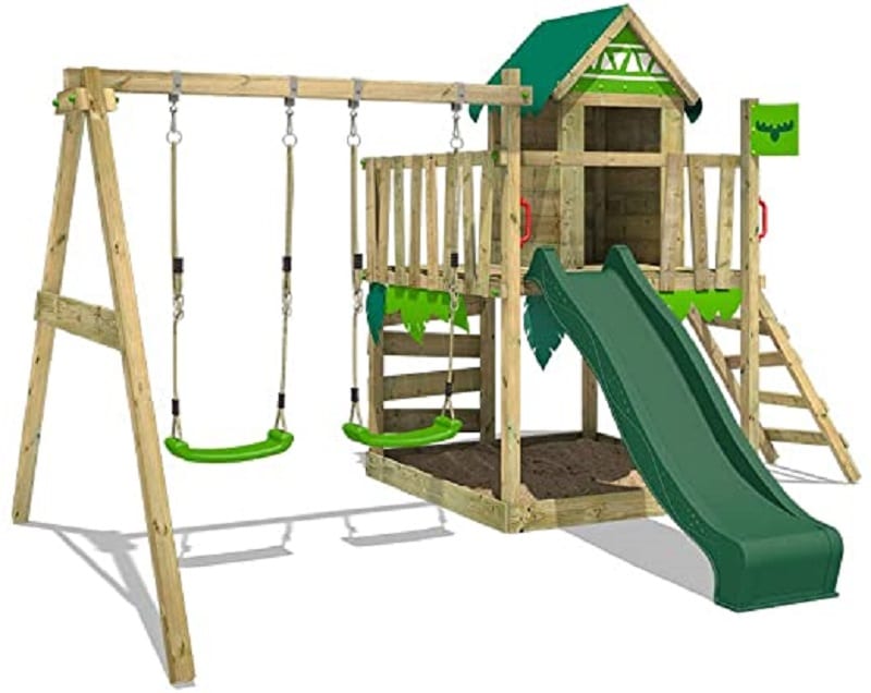 Que faire avec une balançoire en bois avec toboggan