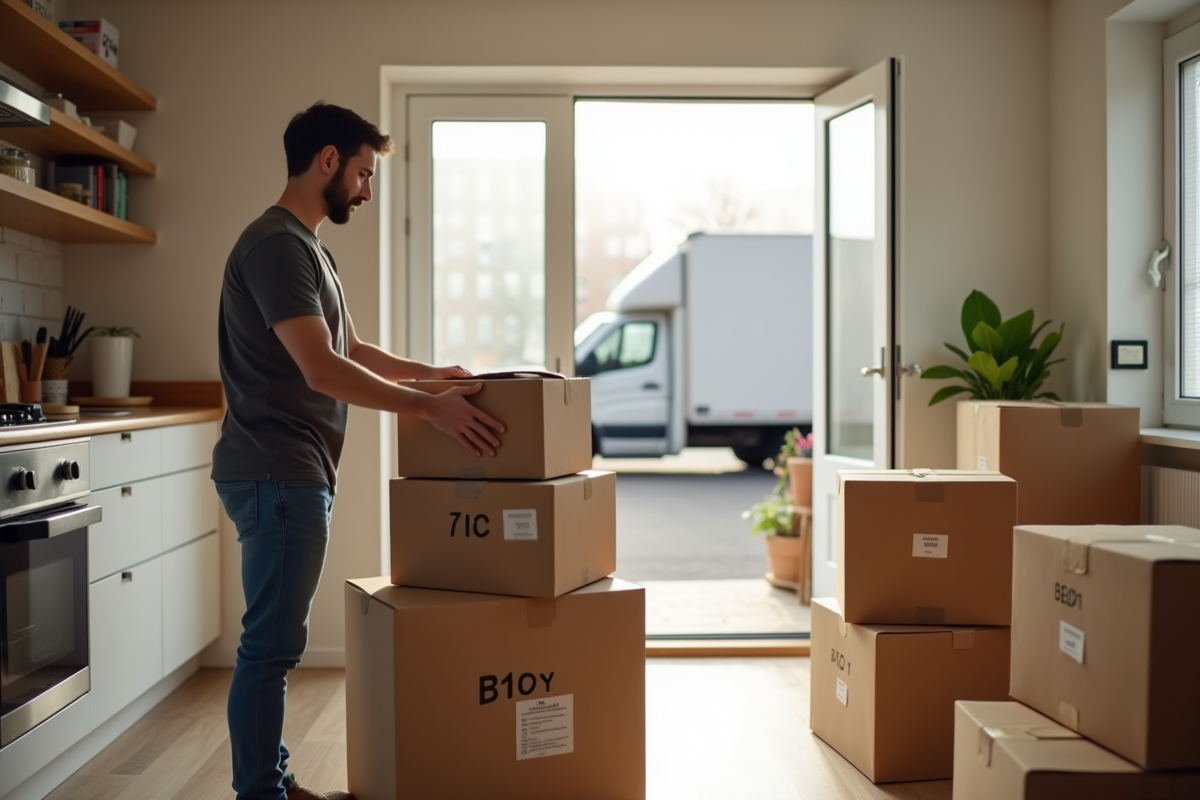 déménagement  cartons